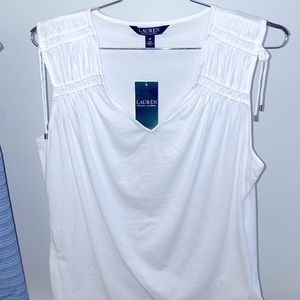 Ralph Lauren Ribbed V-neck Top *NWT*